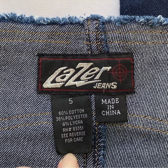 NWOT Deadstock Y2K Lazer Jeans Dark Wash Denim Flare Jeans Size 5 - Picture 11 of 16